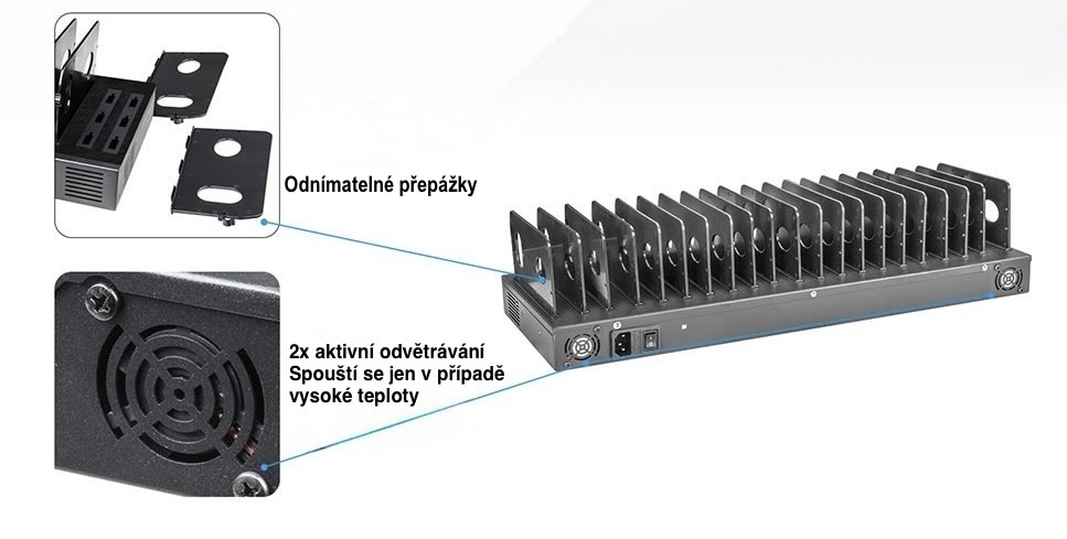 Charging C16 - 62W na port - 1000W celkem